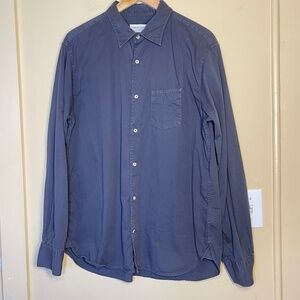Officine Generale Blue Men's Button Up Shirt